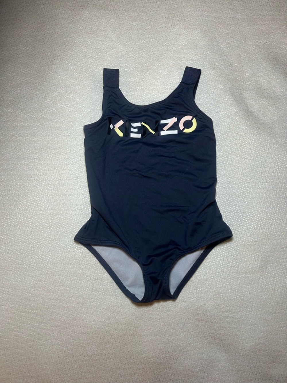 Kenzo Navy One-Piece Swimsuit with Pastel Logo
